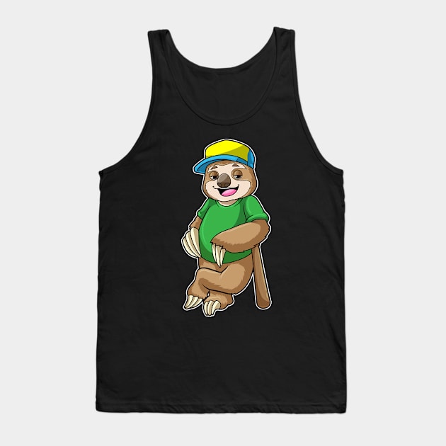 Sloth at Baseball with Baseball bat Tank Top by Sonoma92